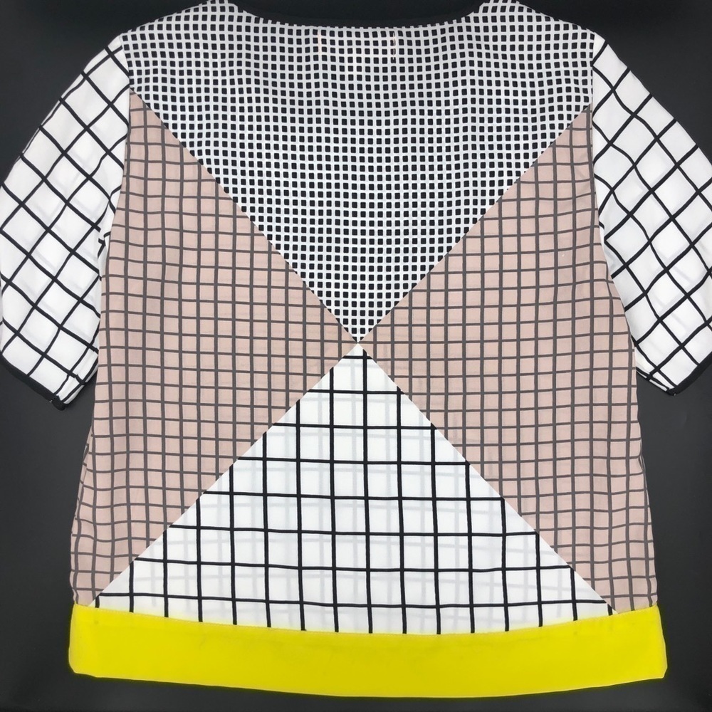 Philosophy Geometric Grid Short Sleeve Blouse XS/S - Picture 3 of 7